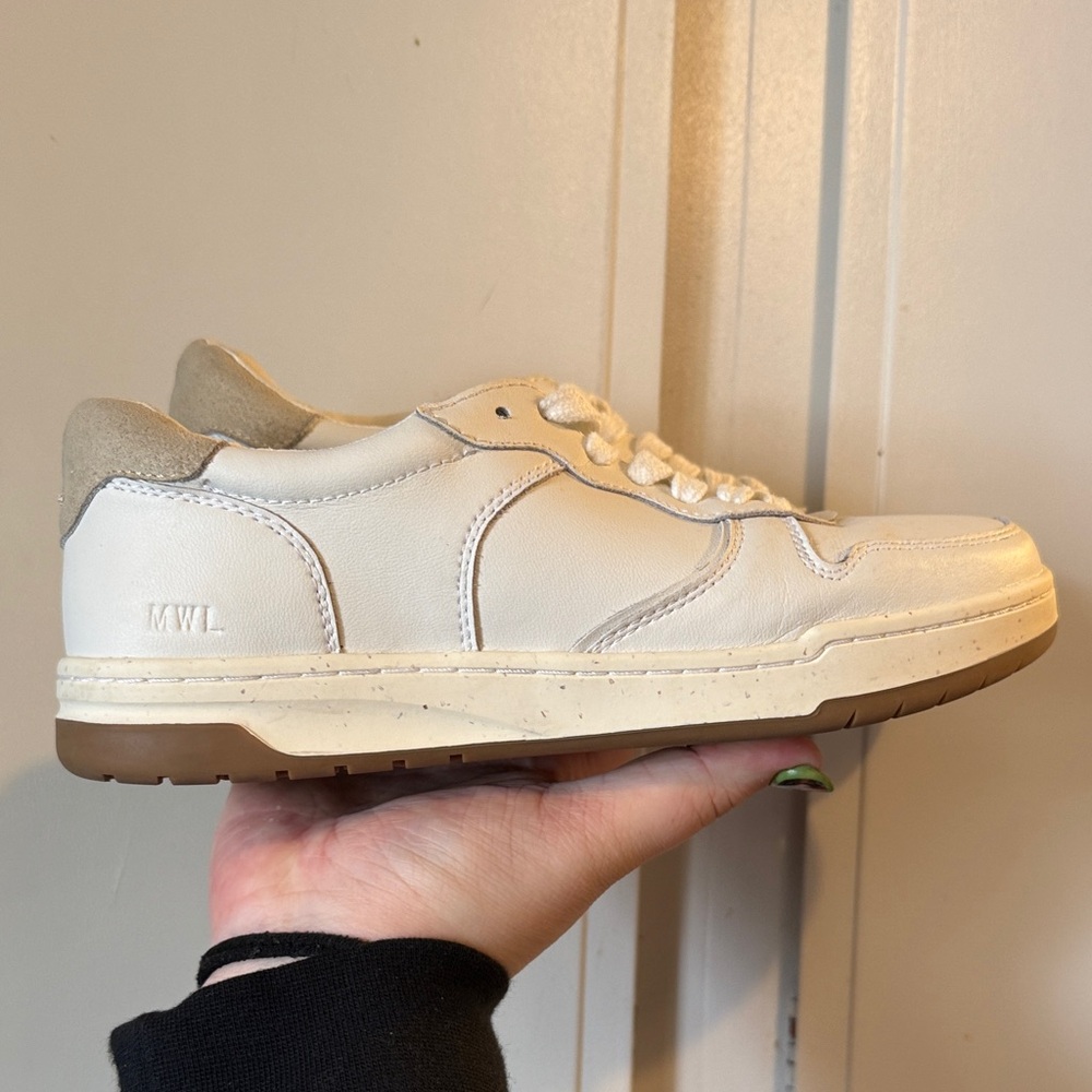 Madewell Cream and Tan Court Sneakers